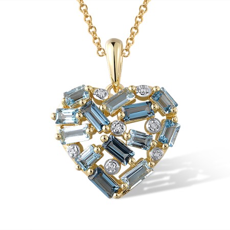 14KYW Pendant Blue Topaz (Swiss Blue),Diamond,London Blue Topaz,Blue Topaz (Sky Blue) (P321344BKLT14KYW)