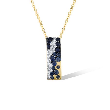 14KYWB Pendant Blue Sapphire,Diamond (P321473SAP14KYWB)