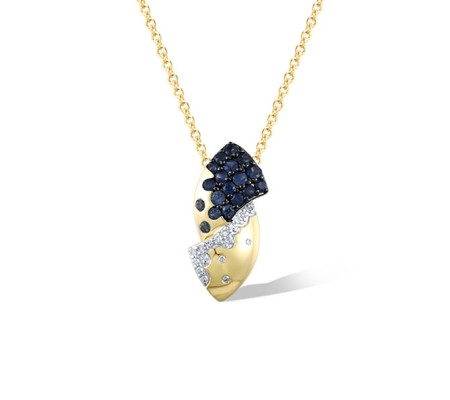14KYWB Pendant Blue Sapphire,Diamond (P321477SAP14KYWB)