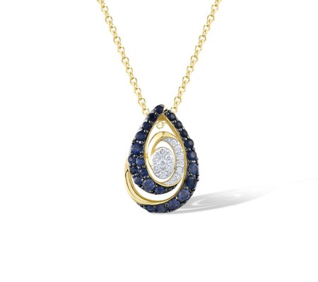14KYWB Pendant Blue Sapphire,Diamond (P321479SAP14KYWB)