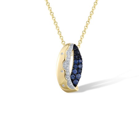 14KYWB Pendant Diamond,Blue Sapphire (P321485SAP14KYWB)