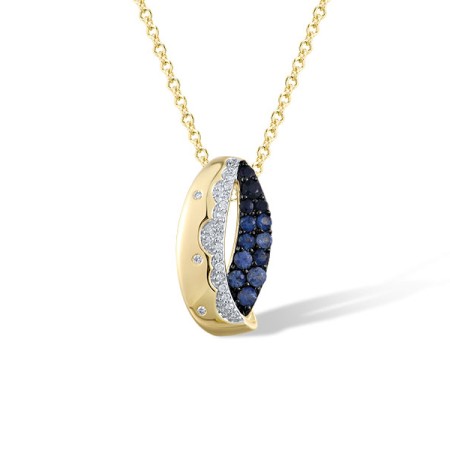 14KYWB Pendant Diamond,Blue Sapphire (P321485SAP14KYWB)
