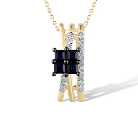 14KYWB Pendant Blue Sapphire,Diamond (P321551SAP14KYWB)