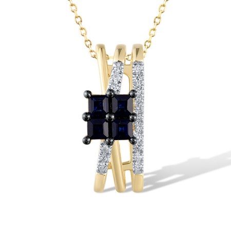 14KYWB Pendant Blue Sapphire,Diamond (P321551SAP14KYWB)