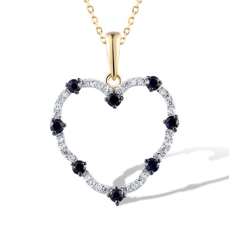 14KYWB Pendant Diamond,Blue Sapphire (P321570SAP14KYWB)