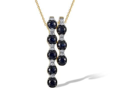14KYWB Pendant Blue Sapphire,Diamond (P321593SAP14KYWB)