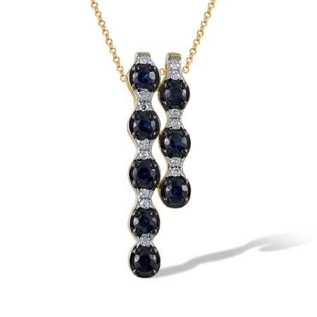 14KYWB Pendant Blue Sapphire,Diamond (P321593SAP14KYWB)