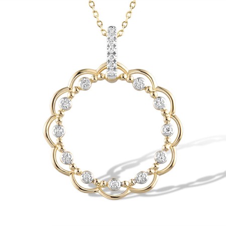 14KYW Pendant Diamond (P321597DIA14KYW)
