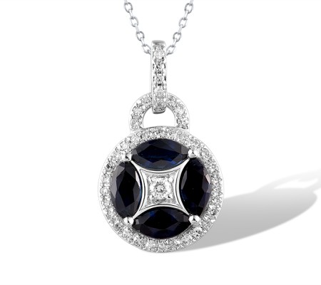 14KW Pendant Blue Sapphire,Diamond (P321660SAP14KW)