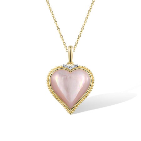 14KYW Pendant Diamond,Pink Shell (P321705PMP14KYW)