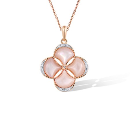 14KRW Pendant Diamond,Pink Shell (P321709PMP14KRW)