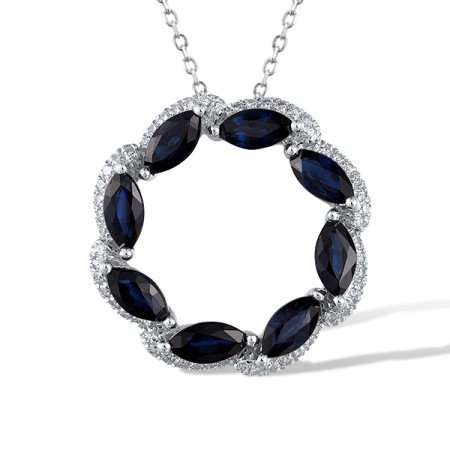 14KW Pendant Blue Sapphire,Diamond (P321721SAP14KW)