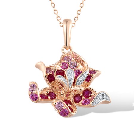 14KRW Pendant Diamond,Pink Sapphire,Ruby (P321742PRU14KRW)