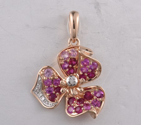 14KRW Pendant Diamond,Pink Sapphire,Ruby (P321743PRU14KRW)