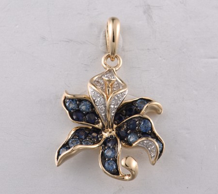 14KYWB Pendant Blue Sapphire,Diamond (P321745SAP14KYWB)