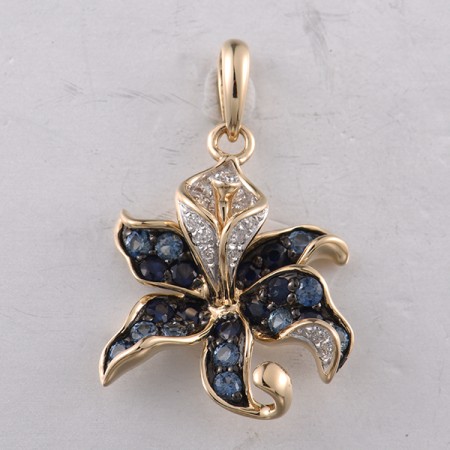14KYWB Pendant Blue Sapphire,Diamond (P321745SAP14KYWB)
