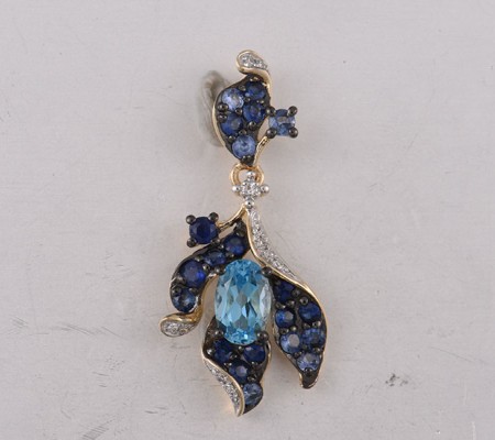 14KYWB Pendant Blue Sapphire,Blue Topaz (Swiss Blue),Diamond (P321880BTS14KYWB)