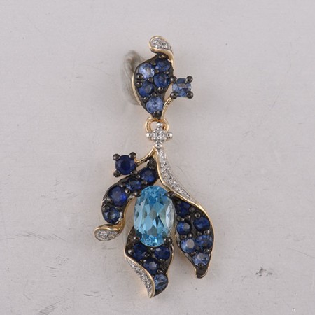 14KYWB Pendant Blue Sapphire,Blue Topaz (Swiss Blue),Diamond (P321880BTS14KYWB)