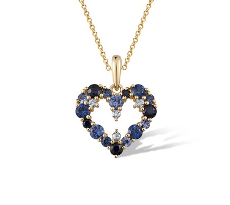 14KYW Pendant Blue Sapphire,Diamond (P321884SAP14KYW)