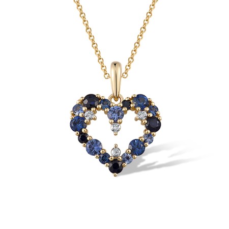 14KYW Pendant Blue Sapphire,Diamond (P321884SAP14KYW)