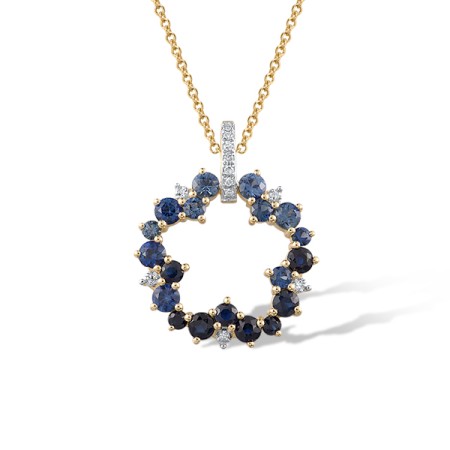 14KYW Pendant Blue Sapphire,Diamond (P321886SAP14KYW)