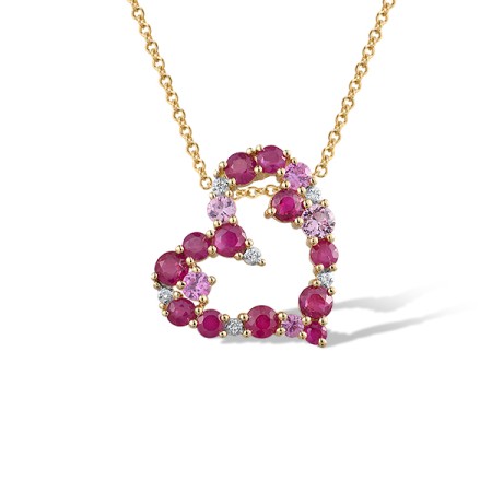 14KYW Pendant Diamond,Pink Sapphire,Ruby (P321888PRU14KYW)
