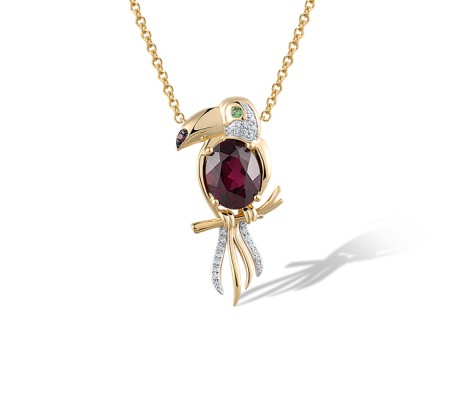 14KYWB Pendant Diamond,Garnet,Green Garnet,Rhodolite Garnet (P321896GGRG14KYWB)