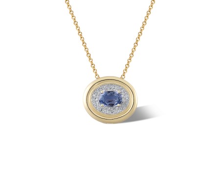 14KYW Pendant Blue Sapphire,Diamond (P322099SAP14KYW)