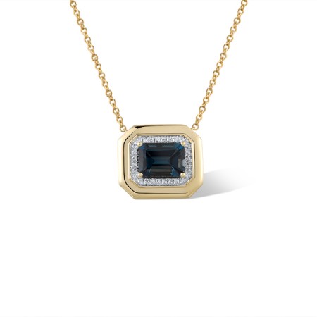14KYW Pendant Diamond,London Blue Topaz (P322100LDB14KYW)