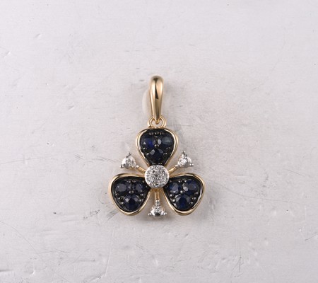 14KYWB Pendant Blue Sapphire,Diamond (P322140SAP14KYWB)