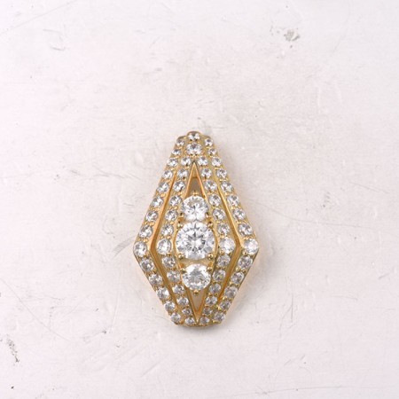 Sterling Silver w/ Yellow Plating Pendant White Cubic Zirconia (P322177WCZSY925)
