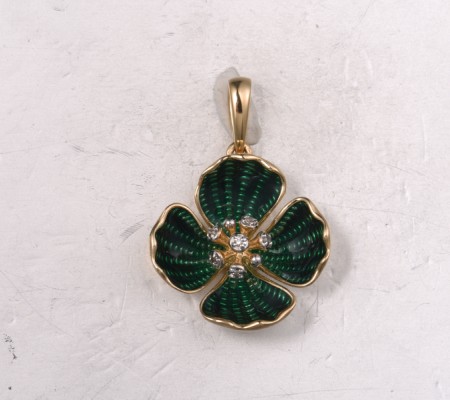 14KYW Pendant Diamond,Enamel (P322301ENA114KYW)