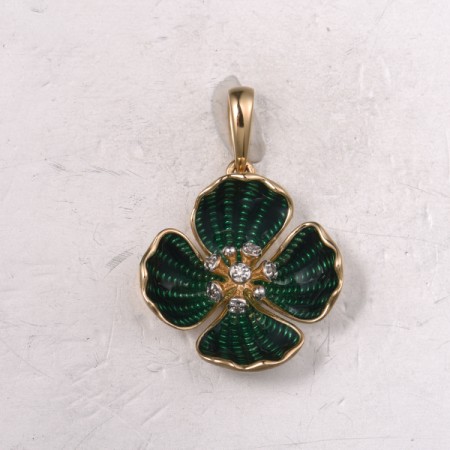 14KYW Pendant Diamond,Enamel (P322301ENA114KYW)