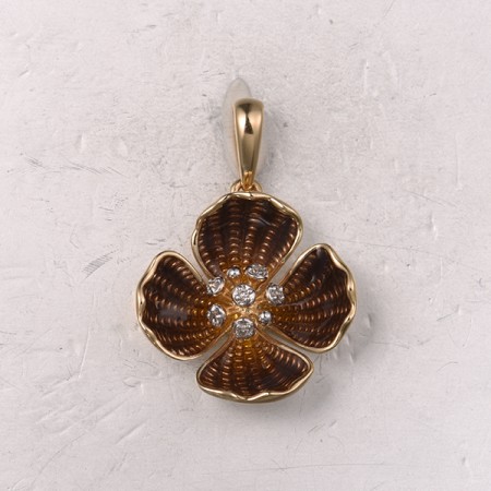 14KYW Pendant Diamond,Enamel (P322301ENA14KYW)