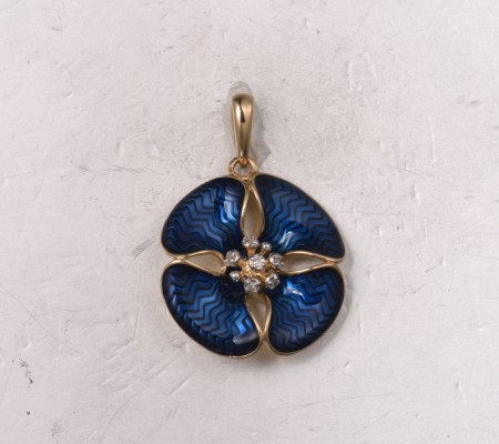14KYW Pendant Diamond,Enamel (P322302ENA14KYW)