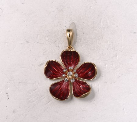 14KYW Pendant Enamel,Diamond (P322303ENA14KYW)
