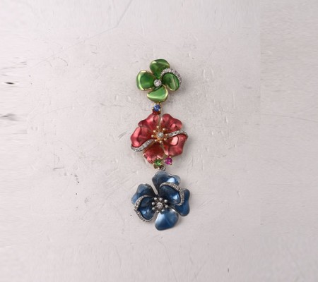 14TT Pendant Blue Sapphire,Diamond,Enamel,Green Garnet,Ruby (P322309ENA14TT)