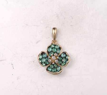 14KYWB Pendant Diamond,Emerald (P322362EMR14KYWB)
