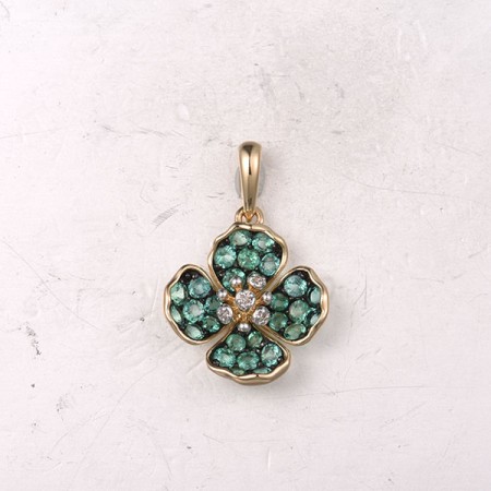 14KYWB Pendant Diamond,Emerald (P322362EMR14KYWB)