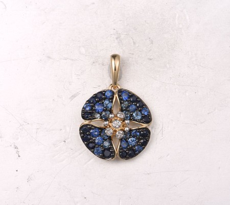 14KYWB Pendant Blue Sapphire,Diamond (P322363SAP14KYWB)