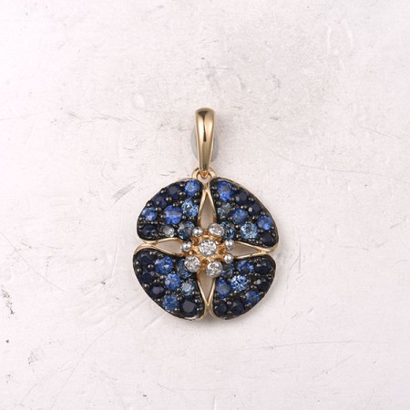 14KYWB Pendant Blue Sapphire,Diamond (P322363SAP14KYWB)