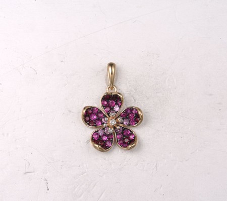 14KYWB Pendant Diamond,Pink Sapphire,Ruby (P322364PRU14KYWB)