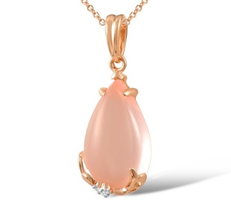 18KRW Pendant Diamond,Pink Quartz (P600010PIQ18KRW)