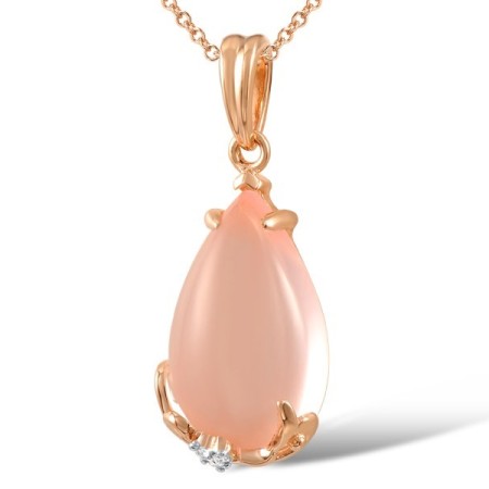18KRW Pendant Diamond,Pink Quartz (P600010PIQ18KRW)