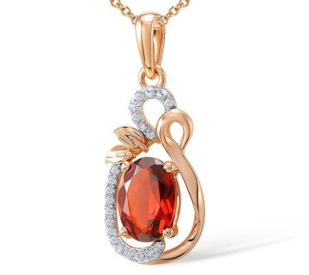 18KRW Pendant Diamond,Garnet (P600080GAN18KRW)