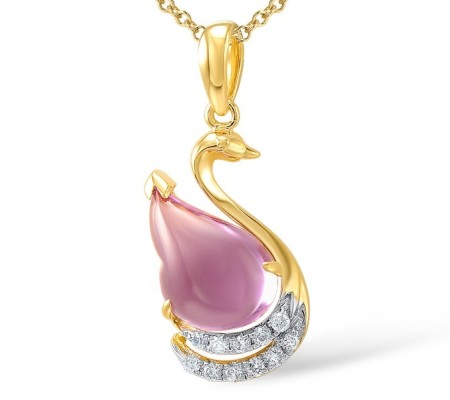 18KYW Pendant Amethyst,Diamond (P600086AME18KYW)