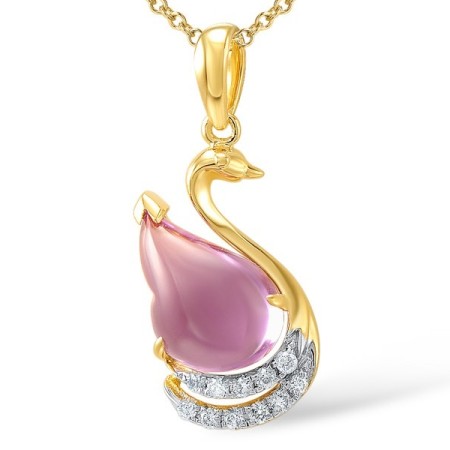 18KYW Pendant Amethyst,Diamond (P600086AME18KYW)