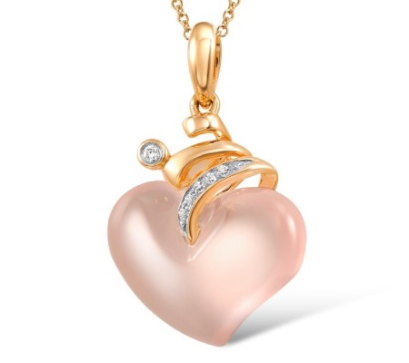 18KRW Pendant Diamond,Pink Quartz (P600091PIQ18KRW)