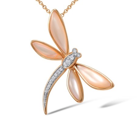 18KRW Pendant Diamond,Pink Shell (P600121PMP18KRW)