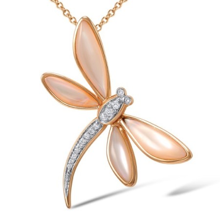 18KRW Pendant Diamond,Pink Shell (P600121PMP18KRW)